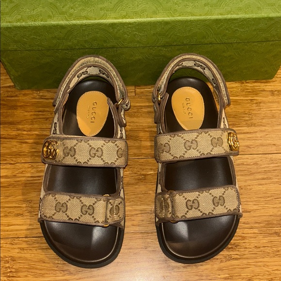 Gucci Double G Sandal Beige Ebony size 35 771575 G1730 9755 - Picture 5 of 11